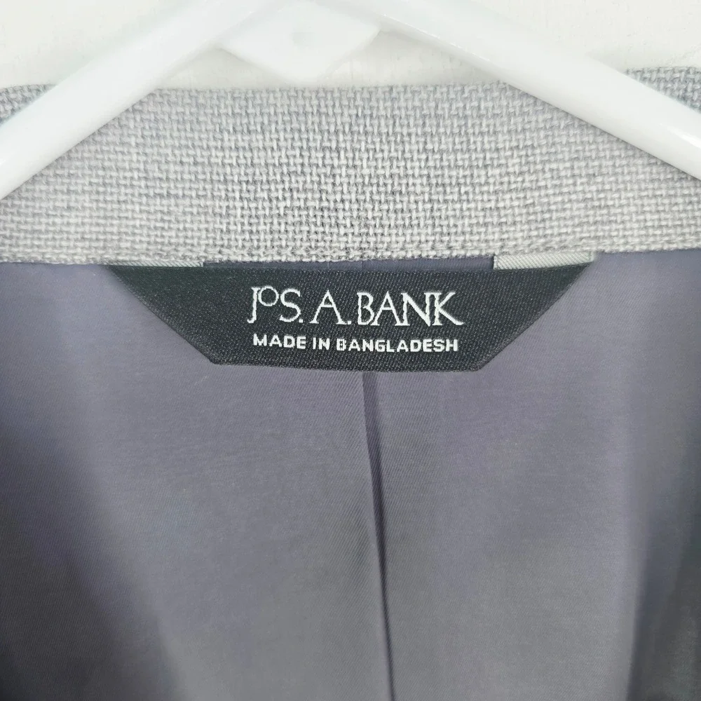 Jos. A. Bank Men 50R Traveler 100% Wool Gray Two Button Blazer Sport Coat Jacket